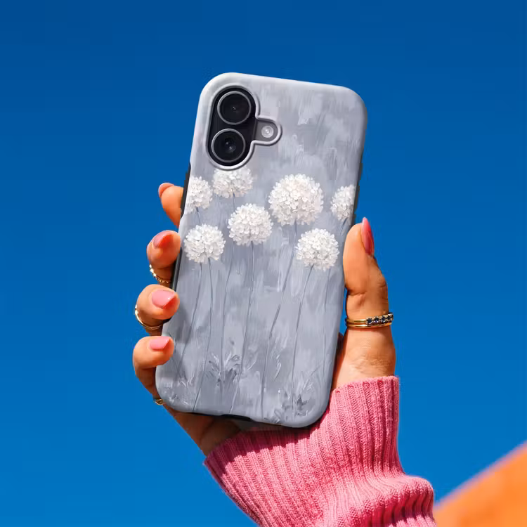 Bloemen - Illustratie - Blauw Toughcase MagSafe Apple iPhone 17 klein -Sfeer1V