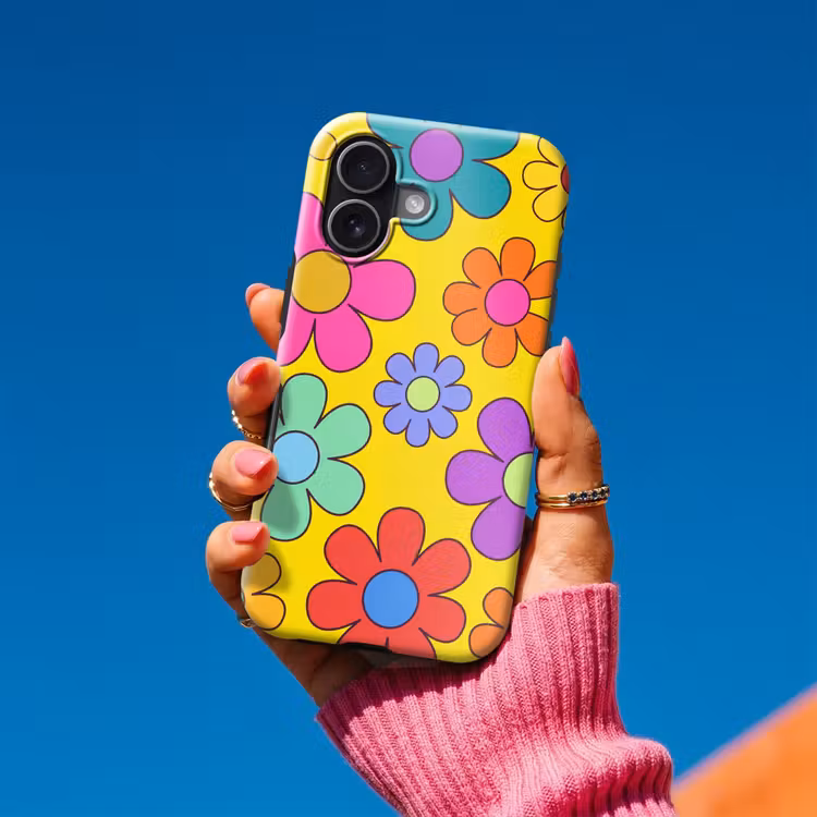 Bloemen - Illustratie - Kleurrijk Toughcase MagSafe Apple iPhone 17 klein -Sfeer1V