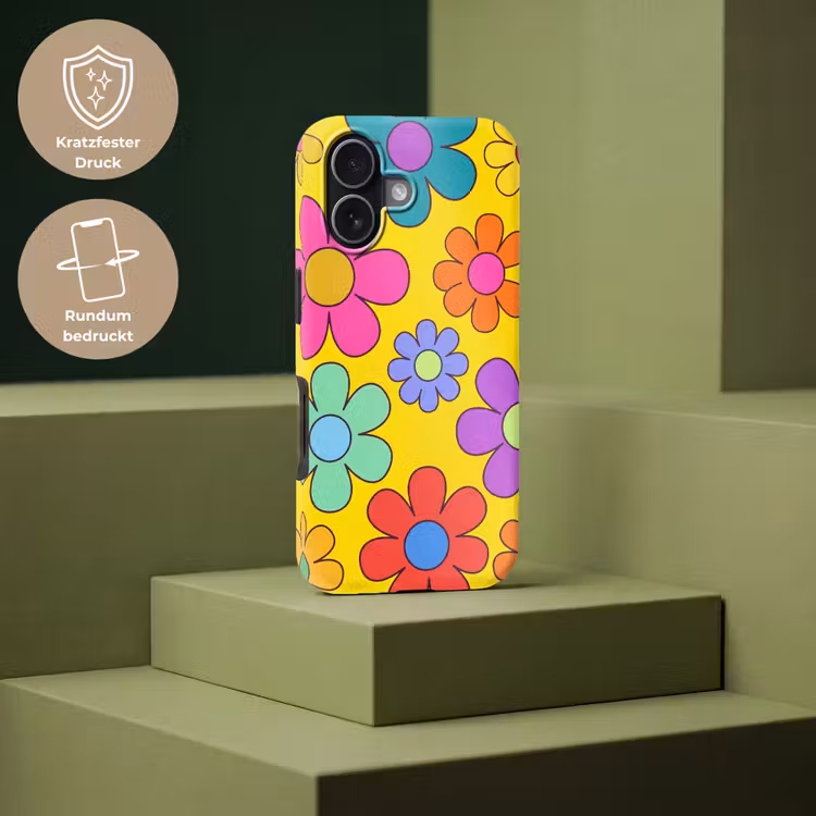 Bloemen - Illustratie - Kleurrijk Toughcase MagSafe Apple iPhone 17 klein -USP_PrintM_DE