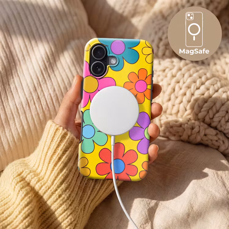 Bloemen - Illustratie - Kleurrijk Toughcase MagSafe Apple iPhone 17 klein -USP_MagsafeV