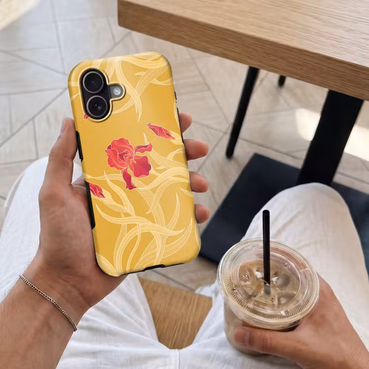 Handyhülle Toughcase - Blumen – Illustration – Rot - Bloemen - Illustratie - Rood Toughcase MagSafe Apple iPhone 17 klein
