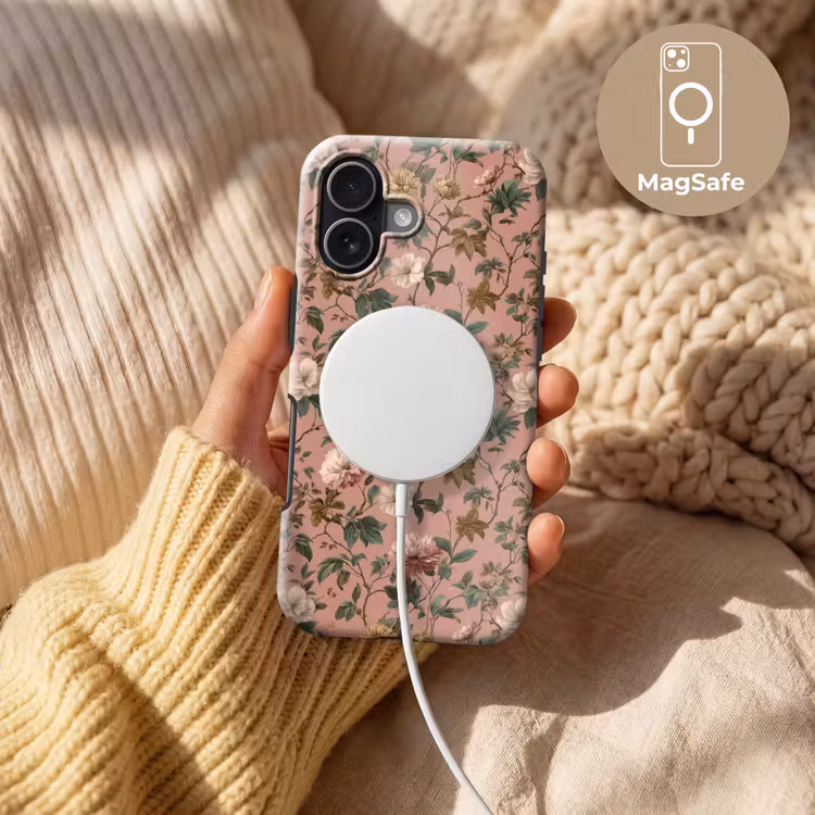Bloemen - Klassiek - Roze Toughcase MagSafe Apple iPhone 17 klein 1017 -USP_MagsafeV
