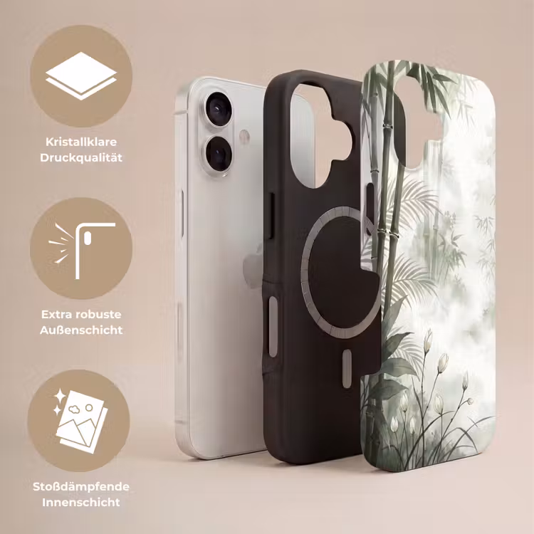 Bloemen - Knop - Tuin - Illustratie - Wit Toughcase MagSafe Apple iPhone 17 klein -USP_Lagen_DE