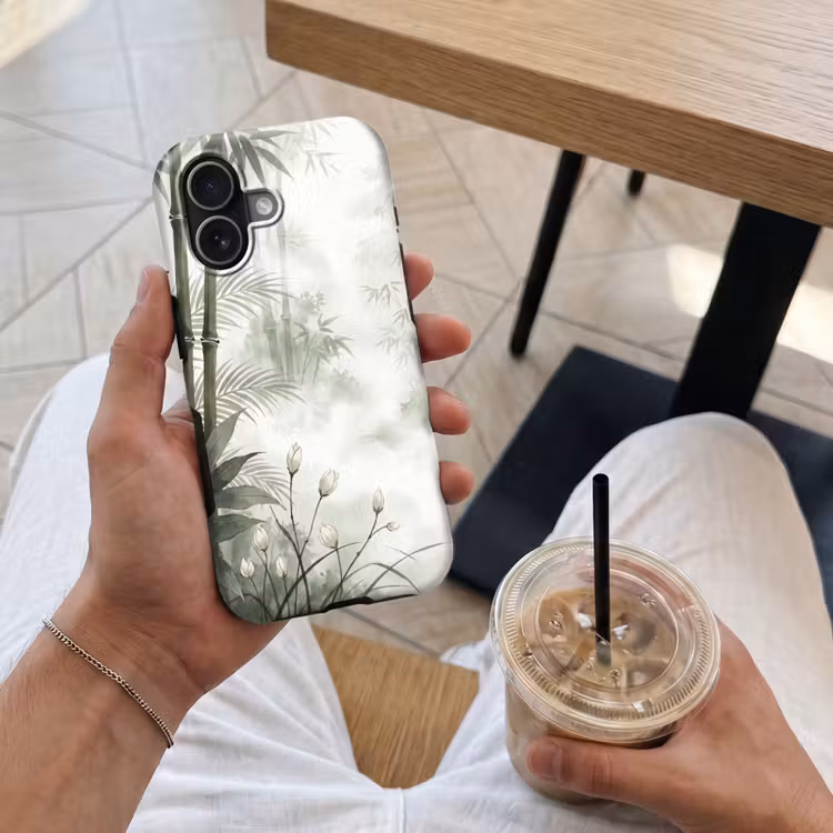 Bloemen - Knop - Tuin - Illustratie - Wit Toughcase MagSafe Apple iPhone 17 klein -Sfeer1M
