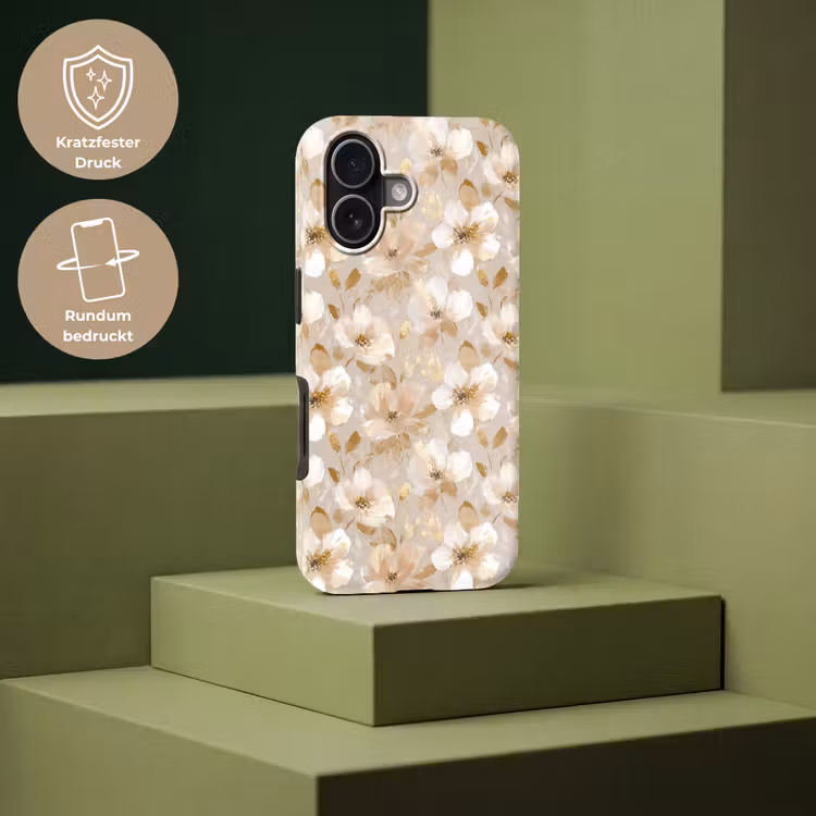 Bloemen - artistiek - Goud Toughcase MagSafe Apple iPhone 17 klein 1017 -USP_PrintM_DE