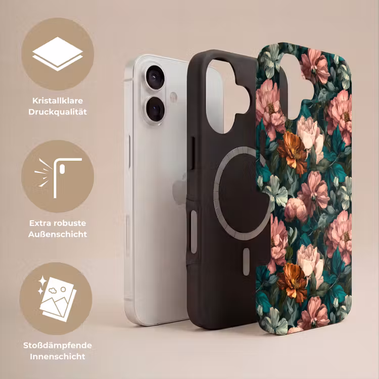 Bloemen - Schilderachtig - Patroon - Roze Toughcase MagSafe Apple iPhone 17 klein 1017 -USP_Lagen_DE