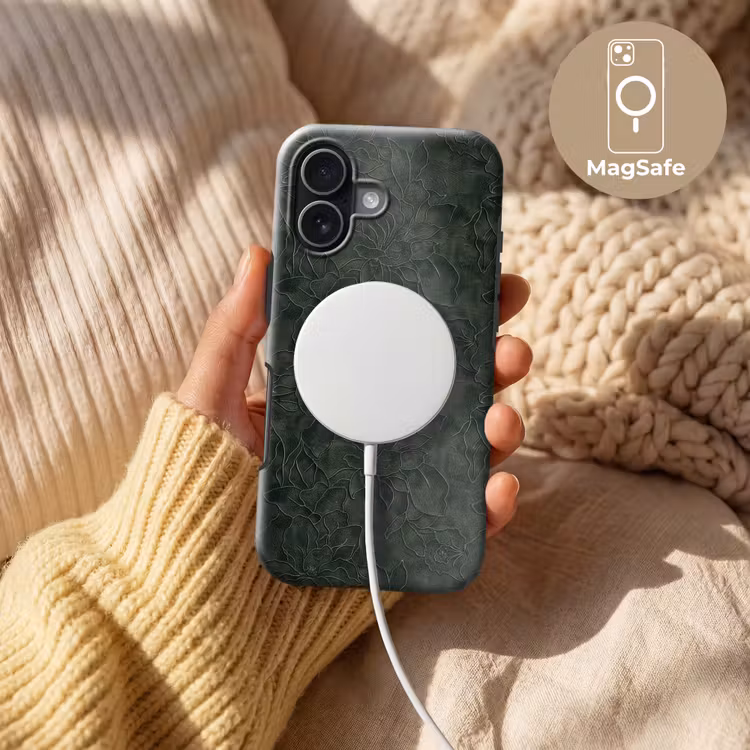 Bloemen - Lijnen - Groen Toughcase MagSafe Apple iPhone 17 klein 1017 -USP_MagsafeV