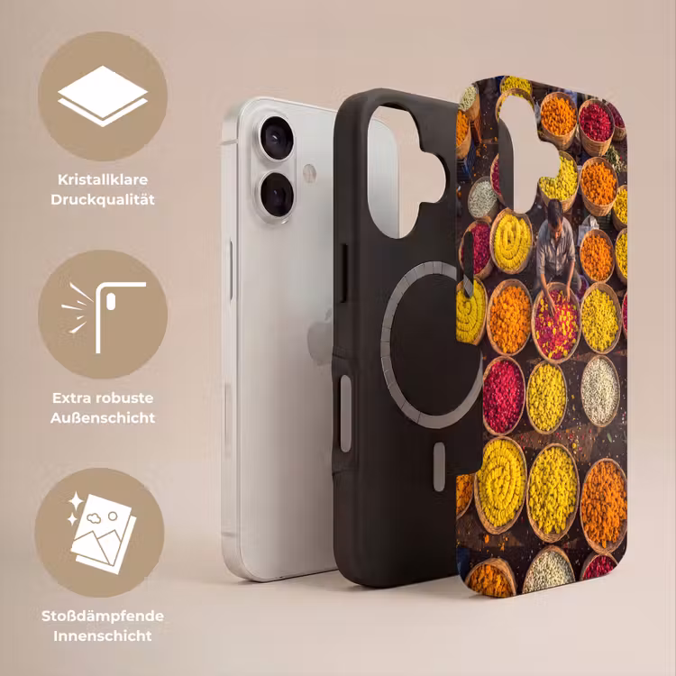 Handyhülle Toughcase - Blumen – Markt – Bunt - Bloemen - Markt - Kleurrijk Toughcase MagSafe Apple iPhone 17 klein