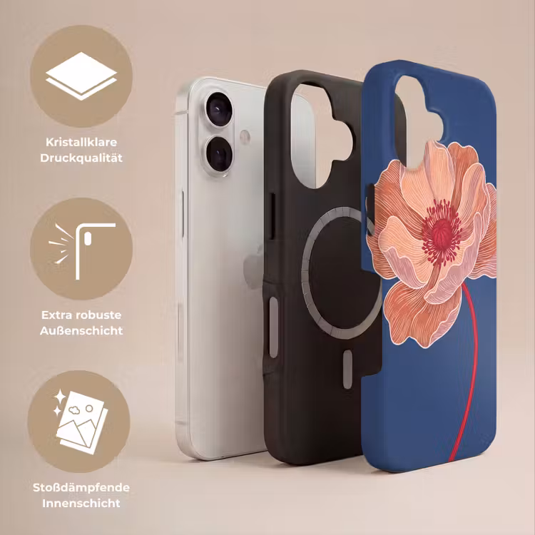 Handyhülle Toughcase - Blumen – Modern – Abstrakt - Bloemen - Modern - Abstract Toughcase MagSafe Apple iPhone 17 klein
