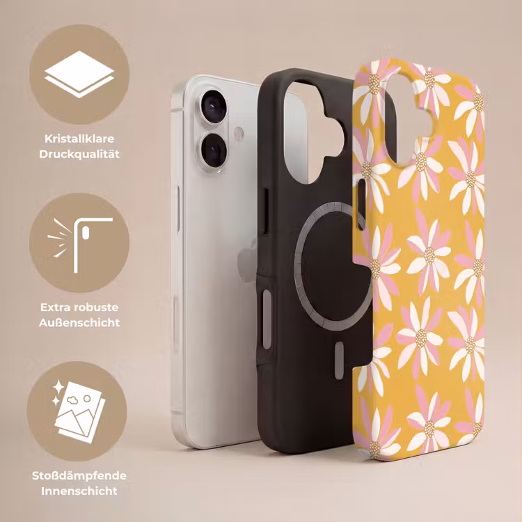 Bloemen - Modern - Geel Toughcase MagSafe Apple iPhone 17 klein 1017 -USP_Lagen_DE