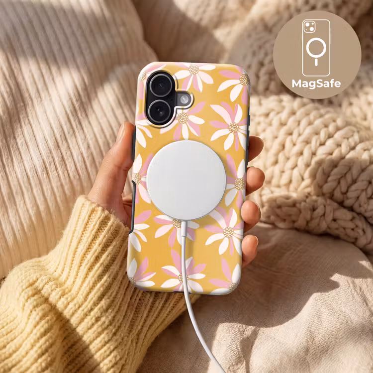 Bloemen - Modern - Geel Toughcase MagSafe Apple iPhone 17 klein 1017 -USP_MagsafeV
