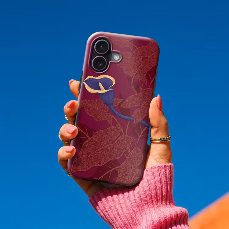 Handyhülle Toughcase - Blumen – Modern – Lila - Bloemen - Modern - Paars Toughcase MagSafe Apple iPhone 17 klein