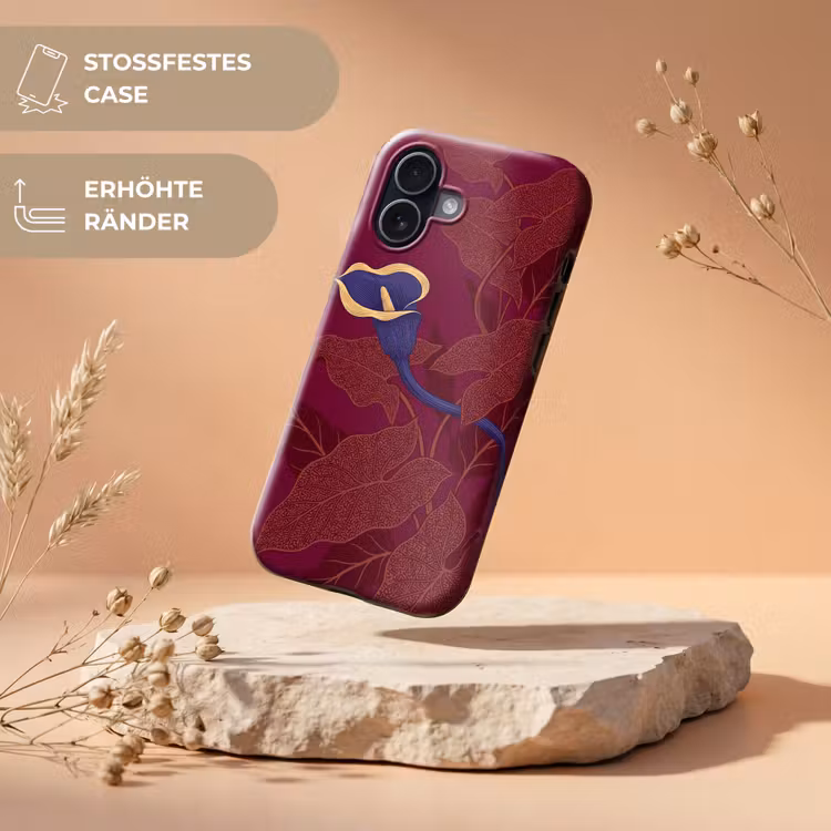 Handyhülle Toughcase - Blumen – Modern – Lila - Bloemen - Modern - Paars Toughcase MagSafe Apple iPhone 17 klein