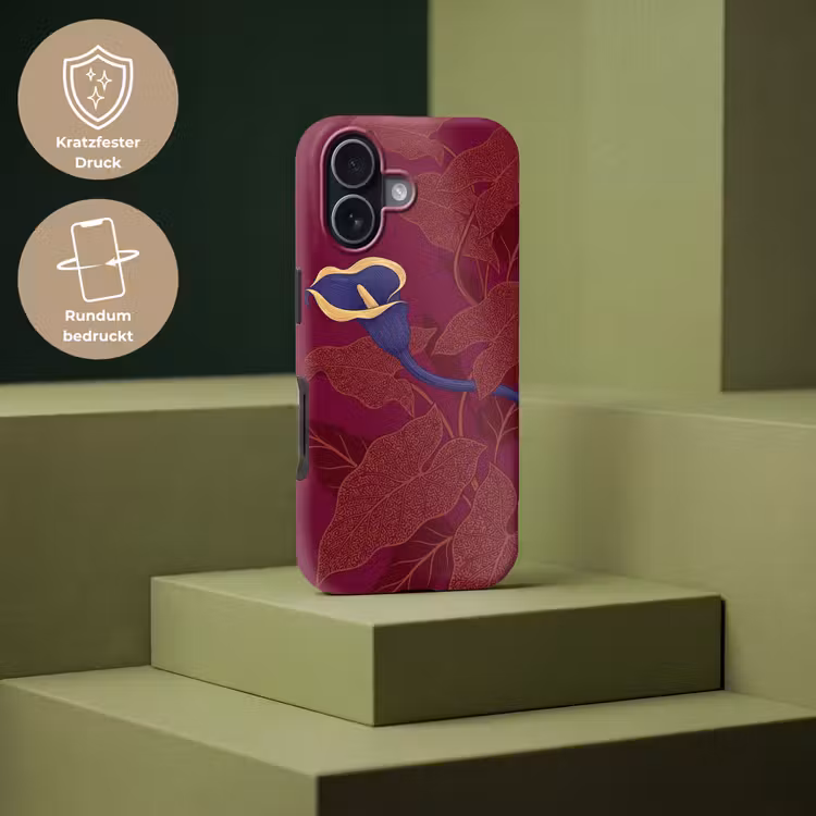 Handyhülle Toughcase - Blumen – Modern – Lila - Bloemen - Modern - Paars Toughcase MagSafe Apple iPhone 17 klein