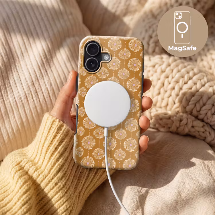 Bloemen - Modern - Oker Toughcase MagSafe Apple iPhone 17 klein 1017 -USP_MagsafeV