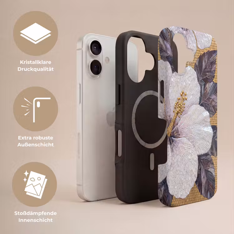Bloemen - Mozaïek - Kunst - Modern - Goud Toughcase MagSafe Apple iPhone 17 klein -USP_Lagen_DE