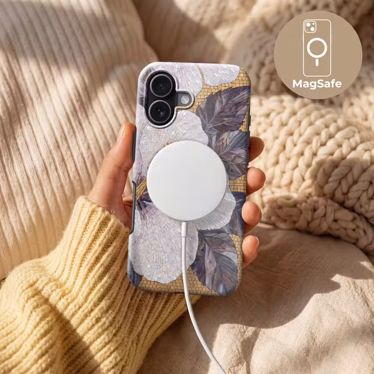 Bloemen - Mozaïek - Kunst - Modern - Goud Toughcase MagSafe Apple iPhone 17 klein -USP_MagsafeV