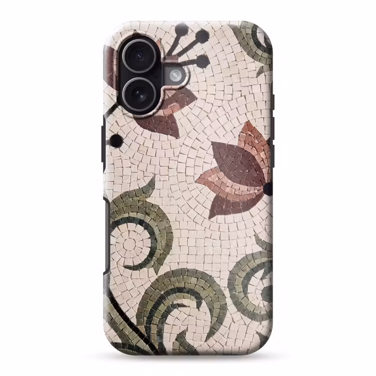 Bloemen - Mozaïek - Patroon - Abstract - Groen Toughcase MagSafe Apple iPhone 17 klein -3d