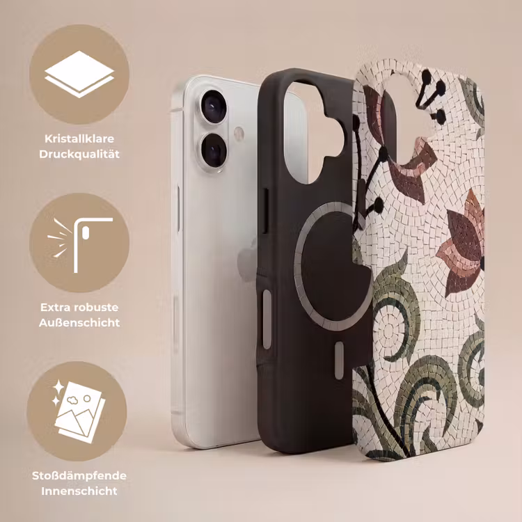 Bloemen - Mozaïek - Patroon - Abstract - Groen Toughcase MagSafe Apple iPhone 17 klein -USP_Lagen_DE