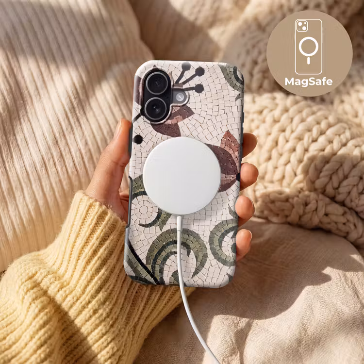 Bloemen - Mozaïek - Patroon - Abstract - Groen Toughcase MagSafe Apple iPhone 17 klein -USP_MagsafeV