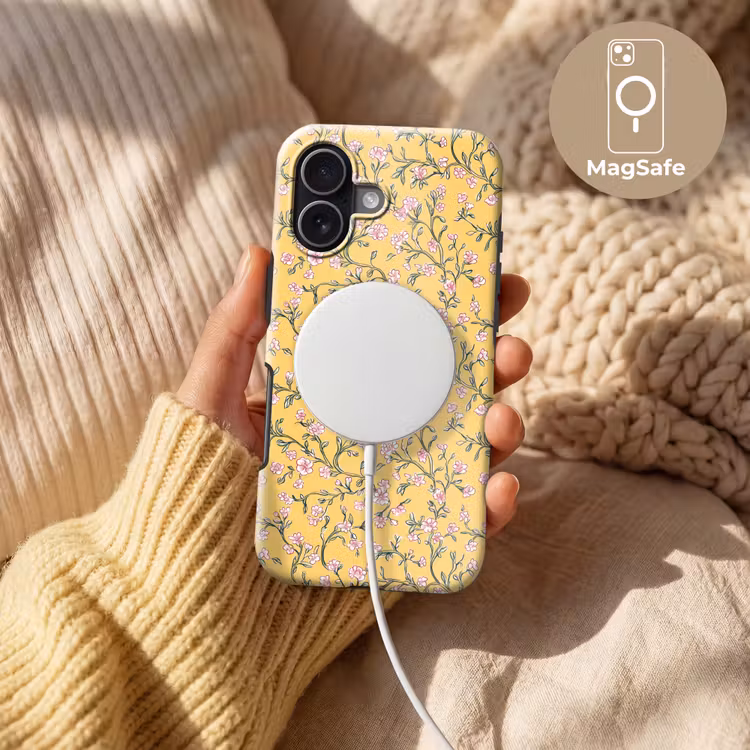 Bloemen - Motief - Geel Toughcase MagSafe Apple iPhone 17 klein 1017 -USP_MagsafeV