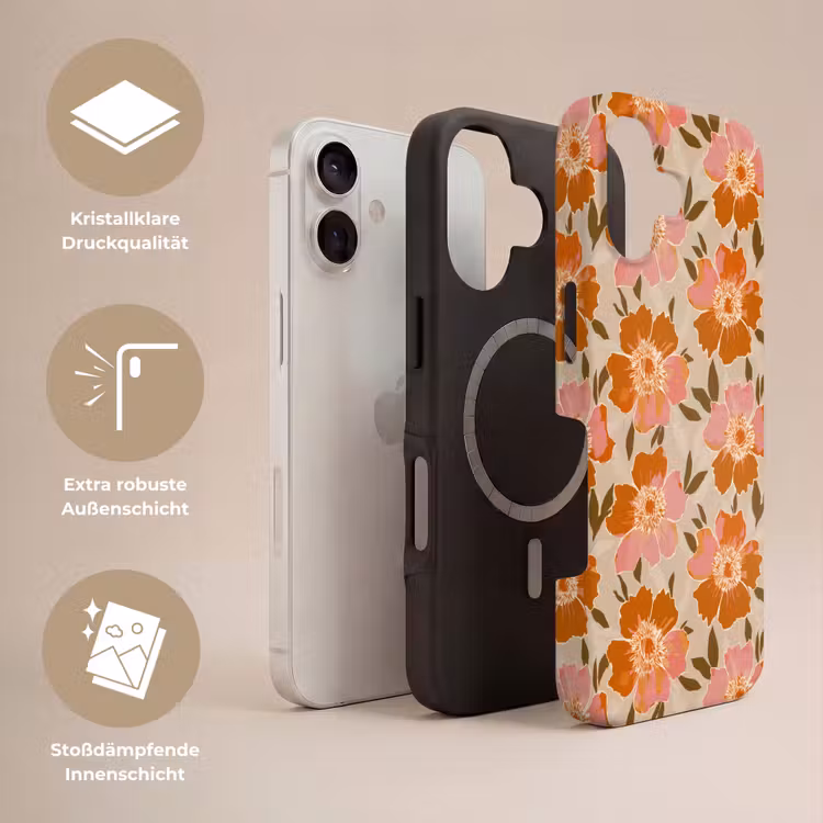 Bloemen - Motief - Retro Toughcase MagSafe Apple iPhone 17 klein 1017 -USP_Lagen_DE