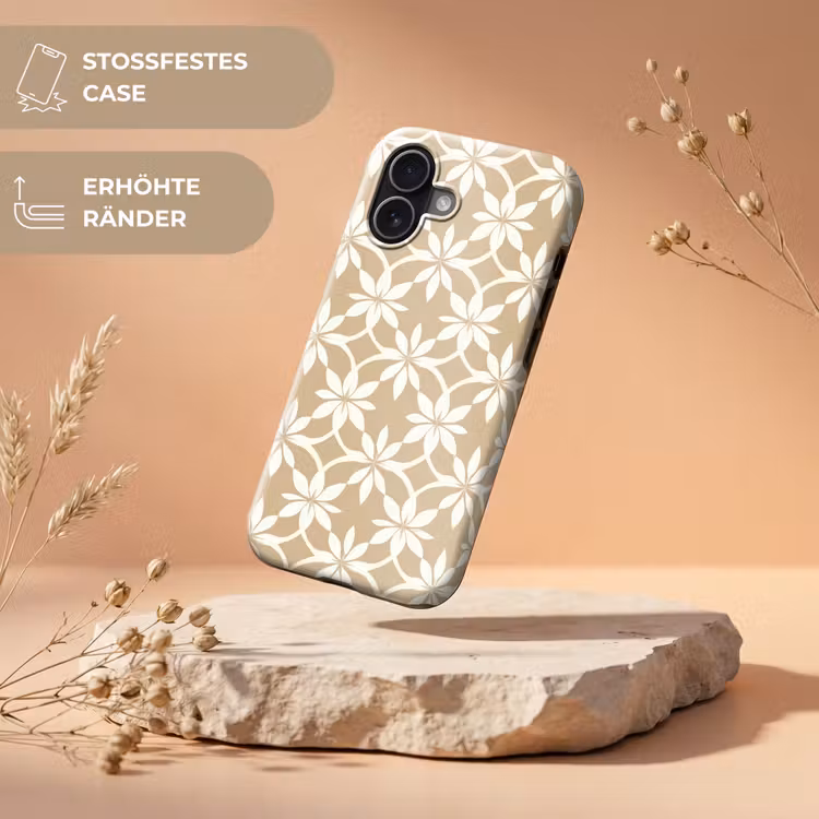 Bloemen - Patroon - Beige Toughcase MagSafe Apple iPhone 17 klein 1017 -USP_RandenV_DE