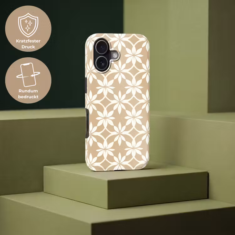 Bloemen - Patroon - Beige Toughcase MagSafe Apple iPhone 17 klein 1017 -USP_PrintM_DE