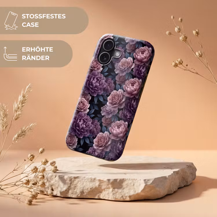 Bloemen - Patroon - Donker - Botanisch - Paars Toughcase MagSafe Apple iPhone 17 klein -USP_RandenV_DE
