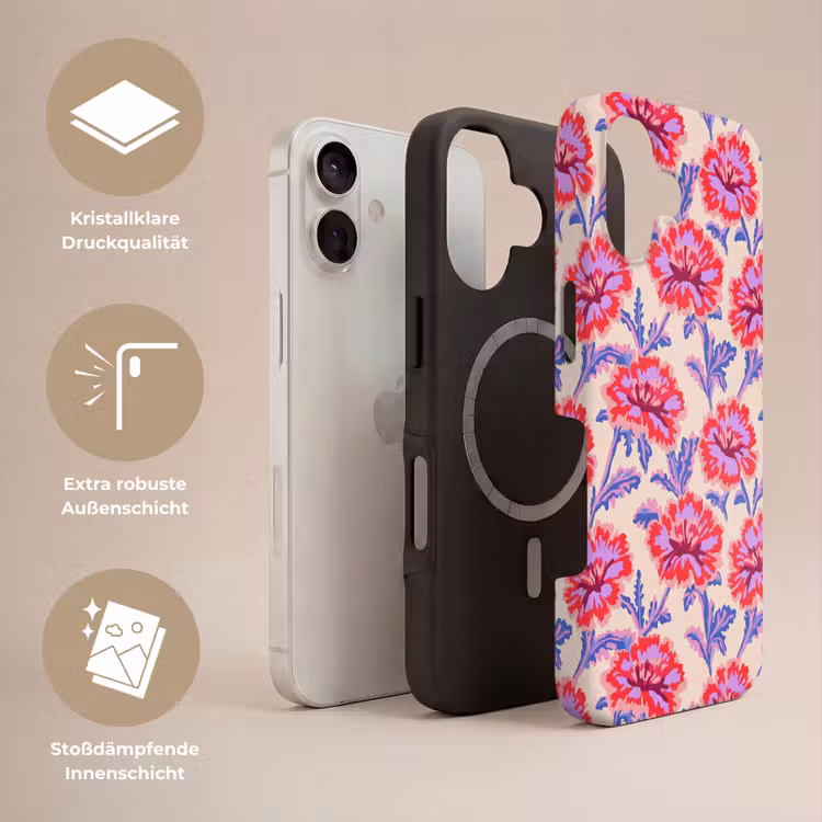 Bloemen - Patroon - Meerkleurig Toughcase MagSafe Apple iPhone 17 klein 1017 -USP_Lagen_DE