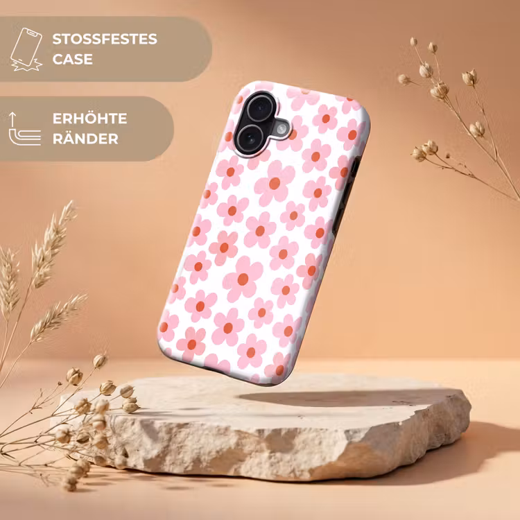 Bloemen - Patroon - Modern - Roze - Wit Toughcase MagSafe Apple iPhone 17 klein -USP_RandenV_DE