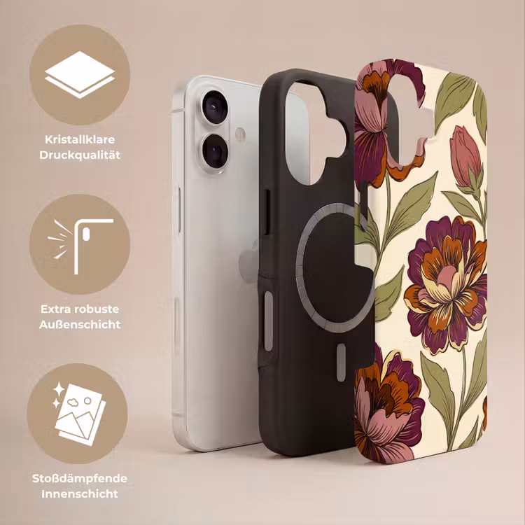 Bloemen - Patroon - Natuur - Modern - Paars Toughcase MagSafe Apple iPhone 17 klein -USP_Lagen_DE