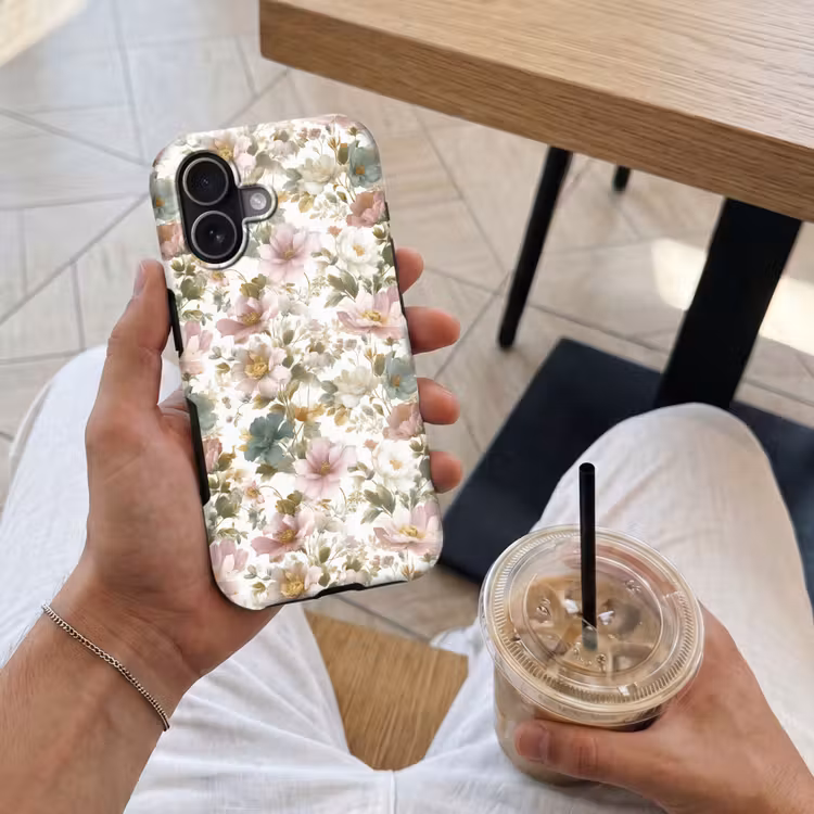 Bloemen - Patroon - Pastel Toughcase MagSafe Apple iPhone 17 klein 1017 -Sfeer1M