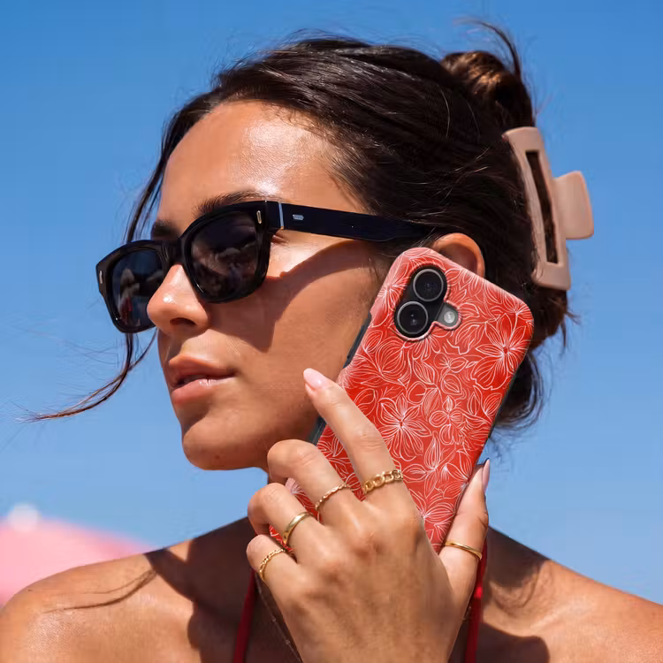 Bloemen - Patroon - Rood Toughcase MagSafe Apple iPhone 17 klein 1017 -Sfeer2V