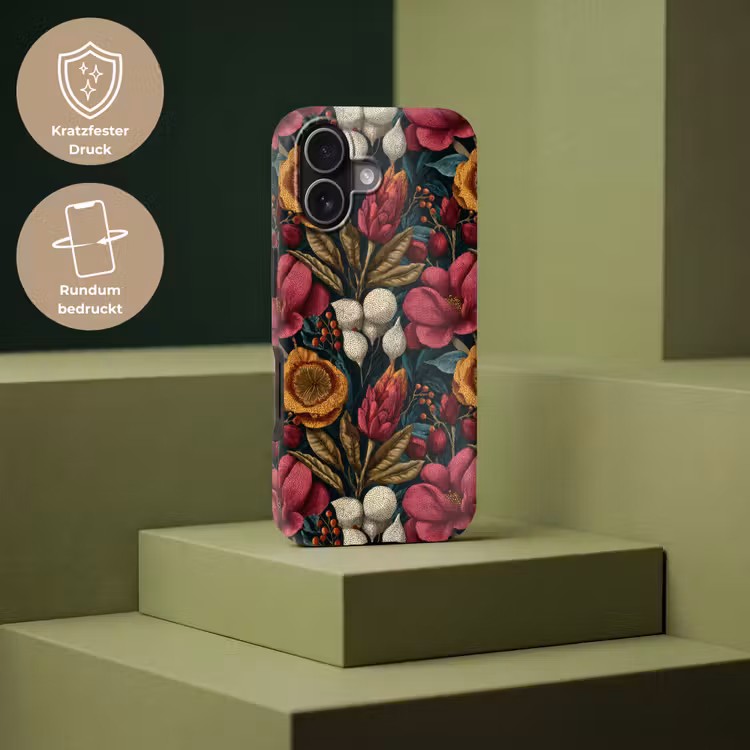 Bloemen - Patroon - Rood - Goud Toughcase MagSafe Apple iPhone 17 klein 1017 -USP_PrintM_DE
