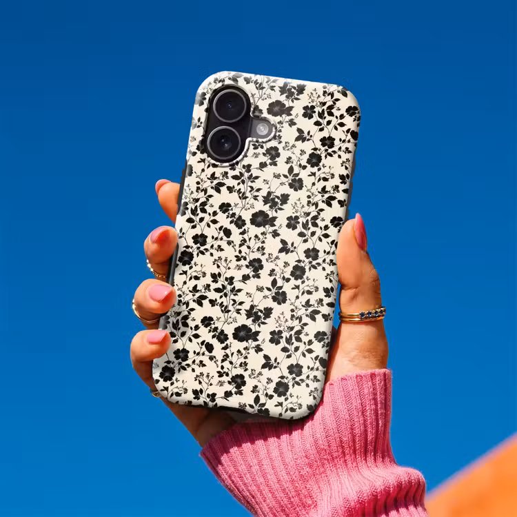 Bloemen - Dessin - Zwart Toughcase MagSafe Apple iPhone 17 klein 1017 -Sfeer1V