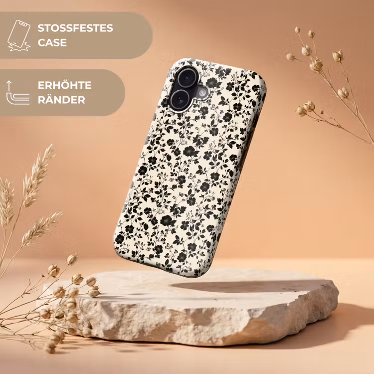 Bloemen - Dessin - Zwart Toughcase MagSafe Apple iPhone 17 klein 1017 -USP_RandenV_DE