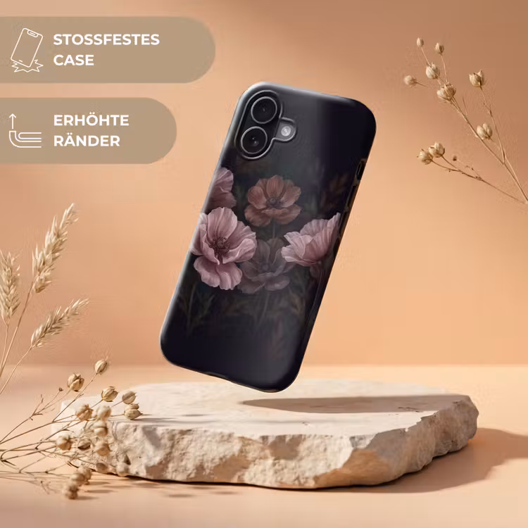Bloemen - Natuur - Roze - Donker - Modern Toughcase MagSafe Apple iPhone 17 klein -USP_RandenV_DE