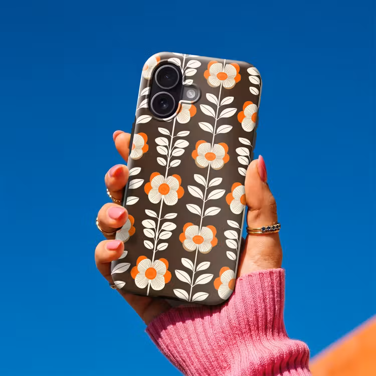 Bloemen - Retro - Bruin Toughcase MagSafe Apple iPhone 17 klein 1017 -Sfeer1V