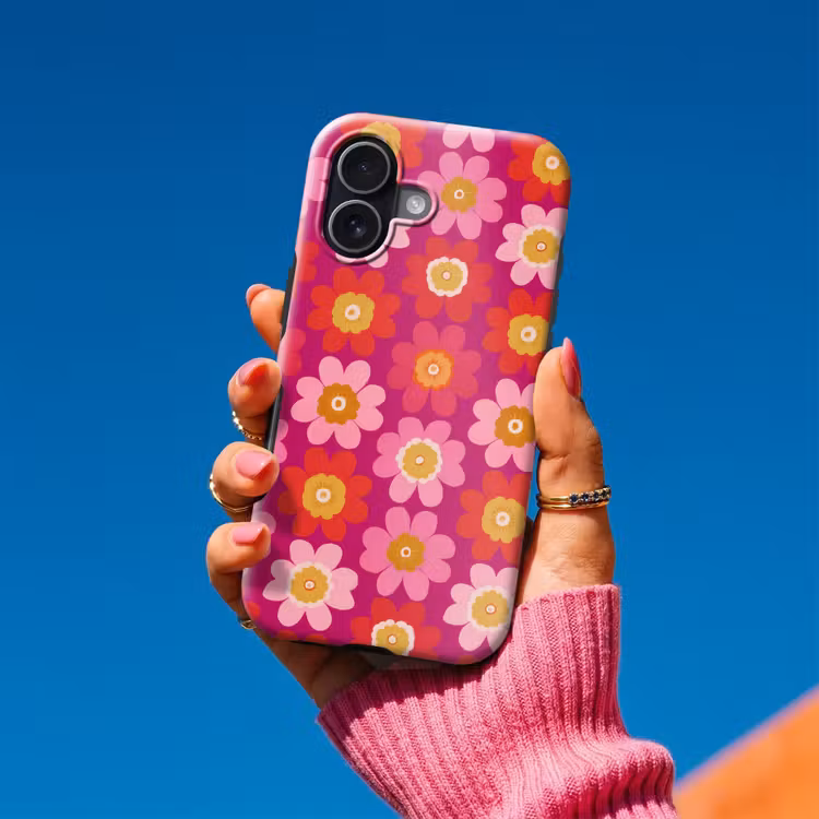 Bloemen - Retro - Kleurrijk Toughcase MagSafe Apple iPhone 17 klein 1017 -Sfeer1V