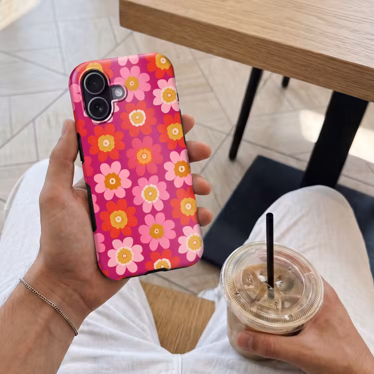 Bloemen - Retro - Kleurrijk Toughcase MagSafe Apple iPhone 17 klein 1017 -Sfeer1M