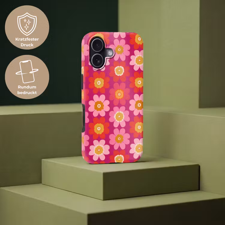 Bloemen - Retro - Kleurrijk Toughcase MagSafe Apple iPhone 17 klein 1017 -USP_PrintM_DE