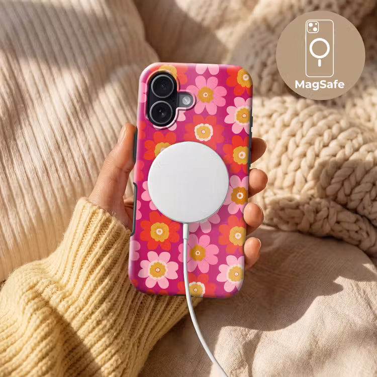 Bloemen - Retro - Kleurrijk Toughcase MagSafe Apple iPhone 17 klein 1017 -USP_MagsafeV