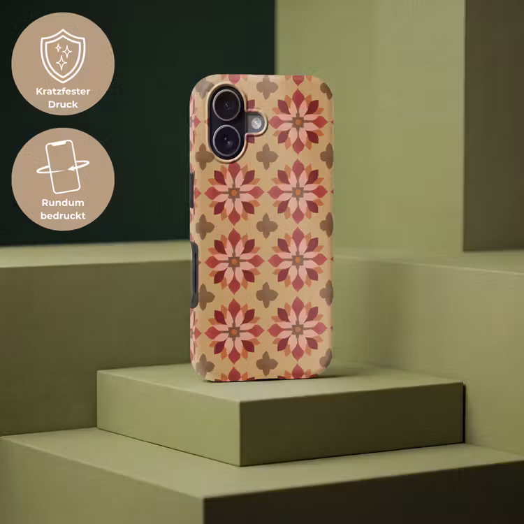 Bloemen - Retro - Groen Toughcase MagSafe Apple iPhone 17 klein 1017 -USP_PrintM_DE