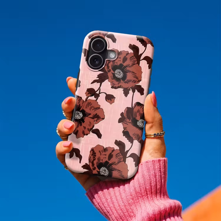 Bloemen - Retro - Rood Toughcase MagSafe Apple iPhone 17 klein 1017 -Sfeer1V