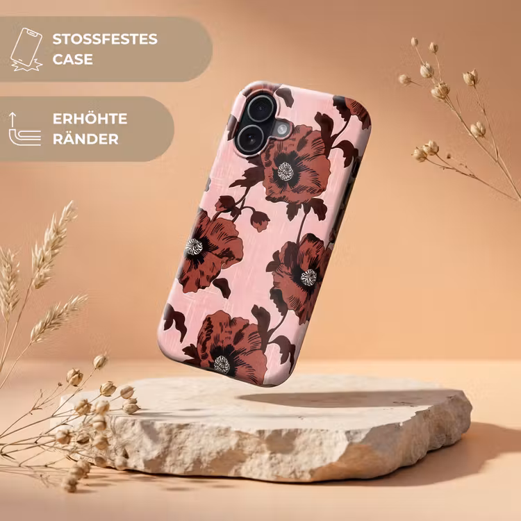 Bloemen - Retro - Rood Toughcase MagSafe Apple iPhone 17 klein 1017 -USP_RandenV_DE