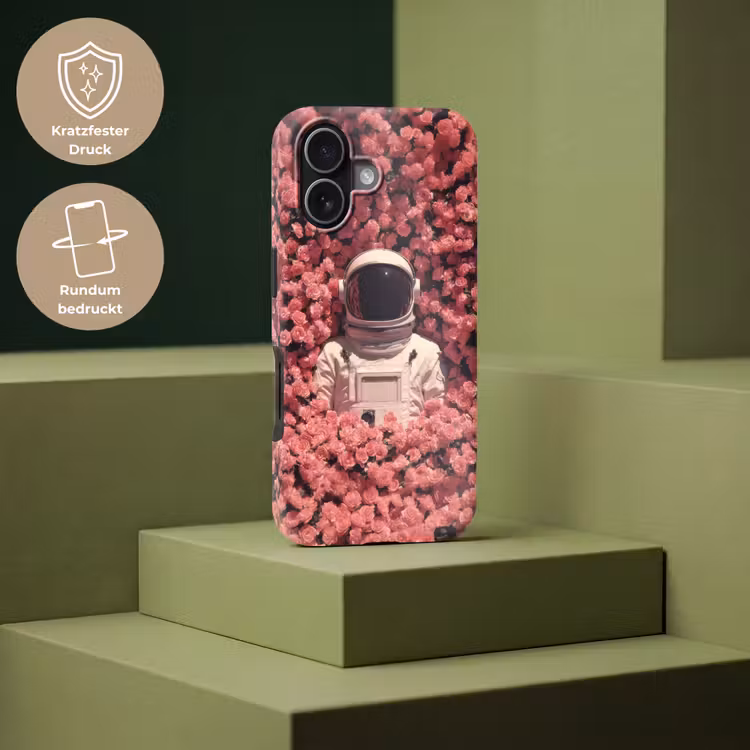 Bloemen - Roze - Astronaut Toughcase MagSafe Apple iPhone 17 klein -USP_PrintM_DE