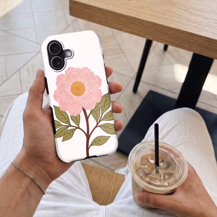 Handyhülle Toughcase - Blumen – Rosa – Illustration - Bloemen - Roze - Illustratie Toughcase MagSafe Apple iPhone 17 klein