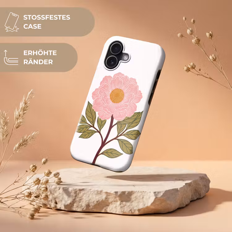 Handyhülle Toughcase - Blumen – Rosa – Illustration - Bloemen - Roze - Illustratie Toughcase MagSafe Apple iPhone 17 klein