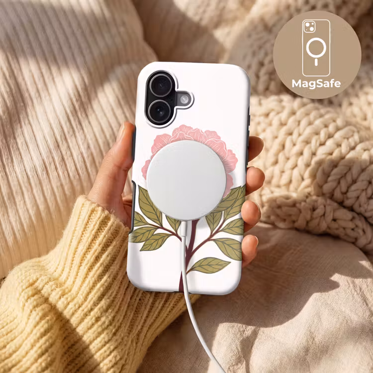 Handyhülle Toughcase - Blumen – Rosa – Illustration - Bloemen - Roze - Illustratie Toughcase MagSafe Apple iPhone 17 klein